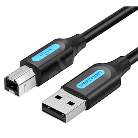  USB კაბელი Vention COQBH  USB 2.0 Type A to  USB 2.0 Type B, 2M, Black